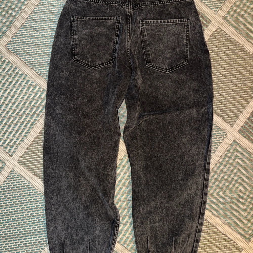 stradivarius boyfriend Relaxed Black Washed Jeans
